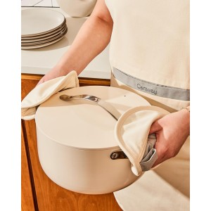 Caraway Pot Holders - 100% Organic Cotton Pot Holder - Double-Layer Stain Resistant Stitching - Resists High Heat & Low Cold Temperatures - Machine Washable - Perracotta