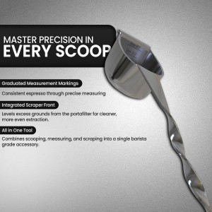 Rattleware Stainless Steel Spoon Twist – Coffee Scoop with Graduated Measure, Long Handled Espresso Spoon, Barista Tool, Coffee Bar Accessories, Measuring Tablespoon for Ground Coffee