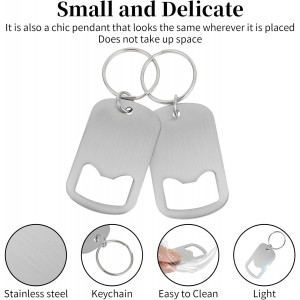 Ouligay 2Pcs Bottle Opener Keychain, Stainless Steel Flat Bottle Opener, Beer Bottle Cap Opener for Beverage Can, Bartender Bottle Opener for Bar Kitchen Restaurant Party Supplies Men Women