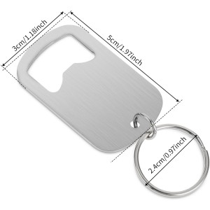 Ouligay 2Pcs Bottle Opener Keychain, Stainless Steel Flat Bottle Opener, Beer Bottle Cap Opener for Beverage Can, Bartender Bottle Opener for Bar Kitchen Restaurant Party Supplies Men Women