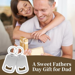 Ouligay 2Pcs Bottle Opener Keychain, Stainless Steel Flat Bottle Opener, Beer Bottle Cap Opener for Beverage Can, Bartender Bottle Opener for Bar Kitchen Restaurant Party Supplies Men Women