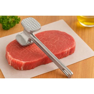Meat Tenderizer Mallet Hammer – Heavy Duty Steak Softener Tool for Beef, Pork, Chicken, and Poultry – Dual-Sided Kitchen Meat Pounder for Tenderizing, Flattening, and Marinating