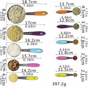 10 Pcs Measuring Cups and Spoons Set,Stackable Metal Measure Cup for Measuring Dry and Liquid Ingredients，Used Kitchen Dry Food, Cooking Baking Measurements