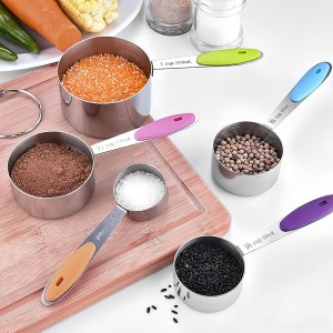 10 Pcs Measuring Cups and Spoons Set,Stackable Metal Measure Cup for Measuring Dry and Liquid Ingredients，Used Kitchen Dry Food, Cooking Baking Measurements
