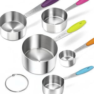 10 Pcs Measuring Cups and Spoons Set,Stackable Metal Measure Cup for Measuring Dry and Liquid Ingredients，Used Kitchen Dry Food, Cooking Baking Measurements