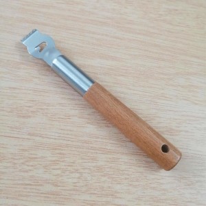 2Pcs Lemon Zester Tool Citrus Peeler Zester Grater with Handle Stainless Steel Fruit Grater Peeling Knife With Wooden Handle Multipurpose Kitchen Gadgets Bar Accessories