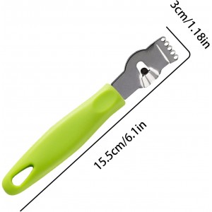 3Pcs Lemon Zester Tool Citrus Peeler Zester Grater with Plastic Handle Stainless Steel Fruit Grater Peeling Knife Multipurpose Kitchen Gadgets Bar Accessories