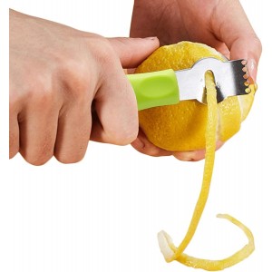 3Pcs Lemon Zester Tool Citrus Peeler Zester Grater with Plastic Handle Stainless Steel Fruit Grater Peeling Knife Multipurpose Kitchen Gadgets Bar Accessories
