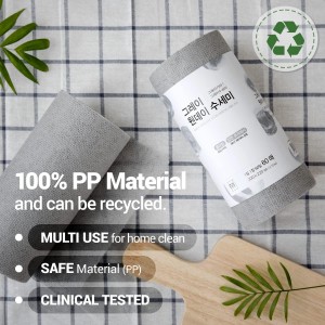 DEARCUS One Day Scrubber Disposable Dishcloth Sheets – Odor-Free Lint-Free Non-Scratch Melt-Blown PP Cleaning Cloths for Dishes, Cookware, Cooktop & Bathroom | Gray, 1 Pack 60 Sheets (~2 Month Supply)