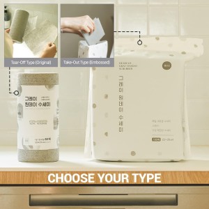 DEARCUS One Day Scrubber Disposable Dishcloth Sheets – Odor-Free Lint-Free Non-Scratch Melt-Blown PP Cleaning Cloths for Dishes, Cookware, Cooktop & Bathroom | Gray, 1 Pack 60 Sheets (~2 Month Supply)