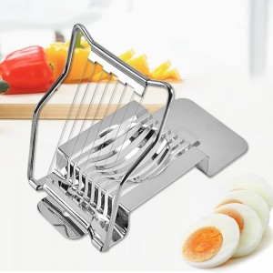 Slicer for Hard Boiled Eggs, Stainless Steel Wire, Heavy Duty Aluminium Egg Cutter Dishwasher Safe 15x8cm