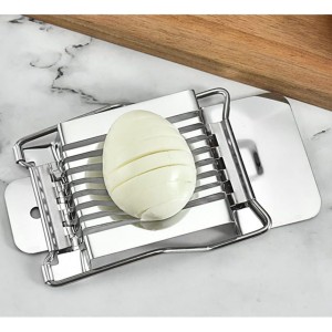 Slicer for Hard Boiled Eggs, Stainless Steel Wire, Heavy Duty Aluminium Egg Cutter Dishwasher Safe 15x8cm
