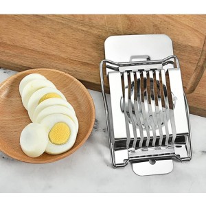 Slicer for Hard Boiled Eggs, Stainless Steel Wire, Heavy Duty Aluminium Egg Cutter Dishwasher Safe 15x8cm