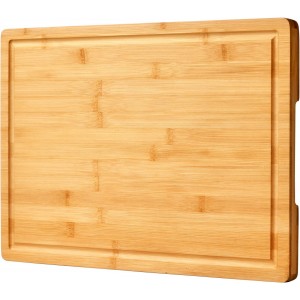 Bamboo Cutting Board for Kitchen, 18" Large Wood Charcuterie Cheese Board, Wooden Chopping Block with Side Handles and Juice Grooves