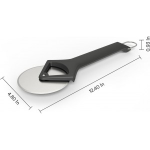 Everdure Pizza Cutter Wheel - Powerful One-Cut Stainless Steel Blade, Durable and Comfortable Grip, Protective Case Included, Dishwasher Safe, Ideal for Pizza Lovers, Chefs, Cooks, Bakers