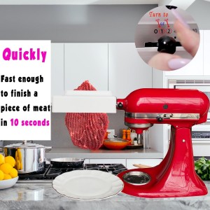 【PLUS】Meat Tenderizer for All KitchenAid Household Stand Mixers- Mixers Accesssories Attachment with Stainless Steel Gears, White【Improved Extended New Version】