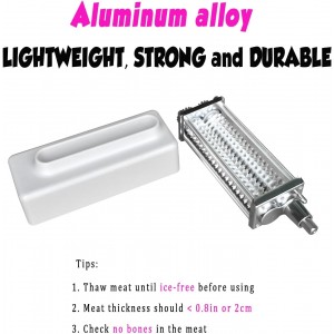 【PLUS】Meat Tenderizer for All KitchenAid Household Stand Mixers- Mixers Accesssories Attachment with Stainless Steel Gears, White【Improved Extended New Version】