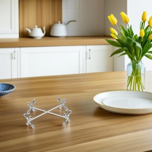 Cabilock Stainless Steel Chopsticks Holder and Rest Compact Cutlery Stand for Fork Spoon Knife Tableware Organizer for Kitchen and Dining Silver Flatware Rack