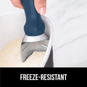 GORILLA GRIP BPA-Free Heavy Duty Ice Cream Scoop, Comfortable Ergonomic Handle, Professional Grade Scooper for Perfect Round Scoops, Spoon Frozen Hard Gelato, Sorbet, Cookie Dough, Kitchen Tool, Blue