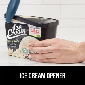 GORILLA GRIP BPA-Free Heavy Duty Ice Cream Scoop, Comfortable Ergonomic Handle, Professional Grade Scooper for Perfect Round Scoops, Spoon Frozen Hard Gelato, Sorbet, Cookie Dough, Kitchen Tool, Blue