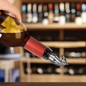 Horse Head Wine Stopper, Horse Wine Gifts Birthday Gifts for Men Women, Bottle Stoppers for Wine Champagne, Dark Silver with Gift Box