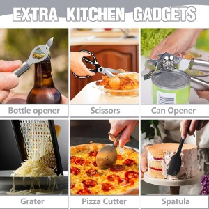 Kitchen Utensils Set- 34PCS Silicone Cooking Utensil with Holder, Umite Chef Heat Resistant Kitchen Spatula Set for Nonstick Cookware, Black Wooden Handles Kitchen Gadgets Tools Set