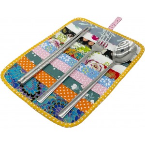 2Pcs Beautiful Cotton Pot Holders for Kitchen, 100% Cotton Fabric Handmade Patchwork Table Mats Set, Heat Resistant Mat Pads with Pocket and Hanging Loop, Potholder Teapot Mitts Washable