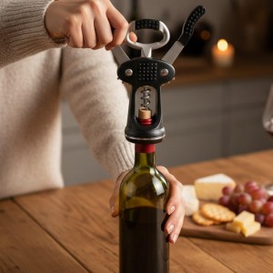 TrueCraftware- Zinc Alloy Champagne Bottle Opener- Wing Corkscrew Wine Bottle Opener Multifunctional Bottles Opener Manual Cork Screw Great Bottle Openers For Bartenders Restaurants & Home