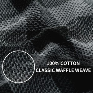 Homaxy Kitchen Towels and Dishcloths Set, 12 x 12 and 13 x 28 Inches, Set of 8 100% Cotton Waffle Weave Check Plaid Kitchen Dish Towels, Super Soft and Absorbent Dish Cloths, Black & Grey