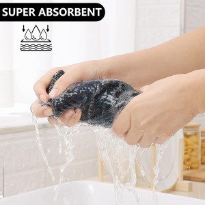 Homaxy Kitchen Towels and Dishcloths Set, 12 x 12 and 13 x 28 Inches, Set of 8 100% Cotton Waffle Weave Check Plaid Kitchen Dish Towels, Super Soft and Absorbent Dish Cloths, Black & Grey