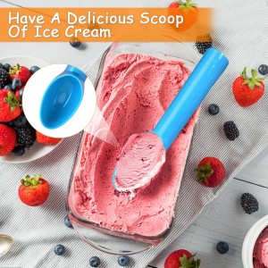 8 Pack Plastic Ice Cream Scoop Nonstick Ice Cream Spoon with Comfort Handle for Ice Cream Fruit Yogurt Potato Meat Balls Rice Dishes - Assorted Color