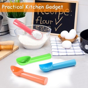 8 Pack Plastic Ice Cream Scoop Nonstick Ice Cream Spoon with Comfort Handle for Ice Cream Fruit Yogurt Potato Meat Balls Rice Dishes - Assorted Color