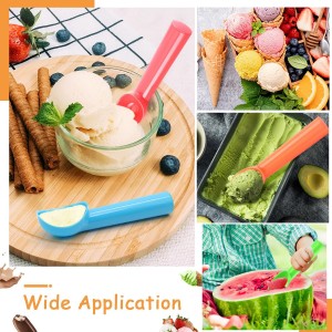 8 Pack Plastic Ice Cream Scoop Nonstick Ice Cream Spoon with Comfort Handle for Ice Cream Fruit Yogurt Potato Meat Balls Rice Dishes - Assorted Color