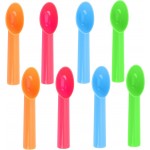8 Pack Plastic Ice Cream Scoop Nonstick Ice Cream Spoon with Comfort Handle for Ice Cream Fruit Yogurt Potato Meat Balls Rice Dishes - Assorted Color