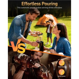 5-in-1 Electric Wine Decanter & Smart Liquor Dispenser - Easter Party Essential | Automatic Aerator with 1-999ml Precision Dosing | Easter Gift for Wine Lovers, Whiskey Enthusiasts & Hosts(Gold)