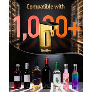 5-in-1 Electric Wine Decanter & Smart Liquor Dispenser - Easter Party Essential | Automatic Aerator with 1-999ml Precision Dosing | Easter Gift for Wine Lovers, Whiskey Enthusiasts & Hosts(Gold)