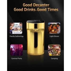 5-in-1 Electric Wine Decanter & Smart Liquor Dispenser - Easter Party Essential | Automatic Aerator with 1-999ml Precision Dosing | Easter Gift for Wine Lovers, Whiskey Enthusiasts & Hosts(Gold)