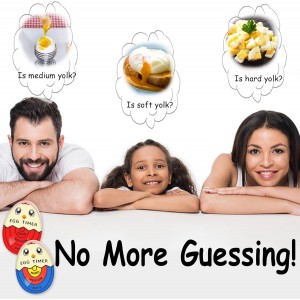 Lasubst Egg Timer that Goes in Water for Soft Medium Hard Boiled Eggs, 1 Red 1 Tricolor