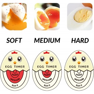 Lasubst Egg Timer that Goes in Water for Soft Medium Hard Boiled Eggs, 1 Red 1 Tricolor