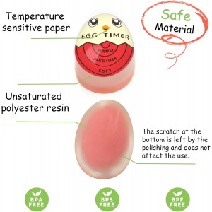 Lasubst Egg Timer that Goes in Water for Soft Medium Hard Boiled Eggs, 1 Red 1 Tricolor