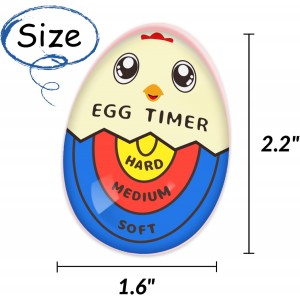 Lasubst Egg Timer that Goes in Water for Soft Medium Hard Boiled Eggs, 1 Red 1 Tricolor