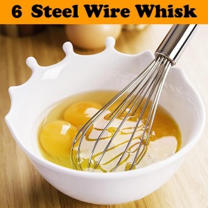 Polly Online Stainless Steel Whisk Set, 3 Packs Balloon Whisk for Cooking, Whisking, Blending (8