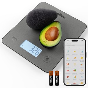 Smart Food Scale for Meal Prep – Digital Kitchen Scale with App, Calorie & Macro Tracking, Nutritional Calculator, Portion Control, Grams & Ounces, Healthy Cooking & Weight Loss