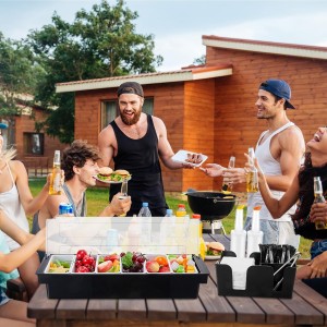 Mifoci Bartending Supplies 6 Compartments Garnish Tray with Lid Bar Caddy 3 Tier Glass Rimmer Stainless Steel Bottle Pourers Juice Pouring Cocktail Tools Plastic Serving Accessories