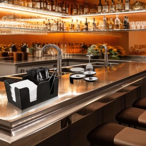 Mifoci Bartending Supplies 6 Compartments Garnish Tray with Lid Bar Caddy 3 Tier Glass Rimmer Stainless Steel Bottle Pourers Juice Pouring Cocktail Tools Plastic Serving Accessories