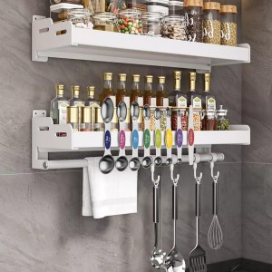 Pack of 8 Stainless Steel Magnetic Measuring Spoons Set, Dual Sided, Stackable, Adjustable Teaspoon and Tablespoon Measure Spoon with Leveler, Kitchen Gadgets