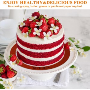 Round Silicone Baking Mats Set of 2-Silicone Mat for 8 Inch Pizza Cake Pan Air Fryer,Non-Stick Reusable Heat Resistant Baking Sheets for Bread Cookies Rolling Pie Tortilla Pastry Dough