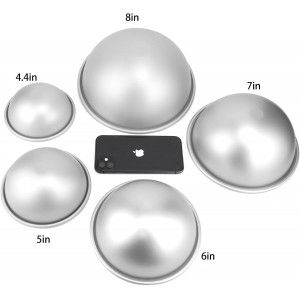 6 Inch Dome Cake Pan, DIY 3D Half Football Soccer Shaped Hemisphere Cake Mold, Aluminum Alloy Cake Molds Nonstick Baking Tools