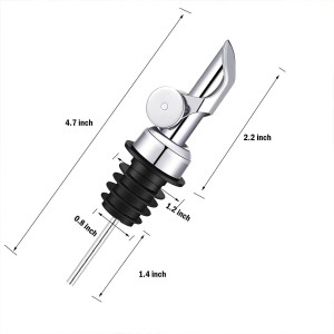 Weighted Stainless Steel Liquor Bottle Pourers: Auto Flip Spouts for Precise Pouring, Leak-Proof and Dishwasher-Safe (4pcs - Black)