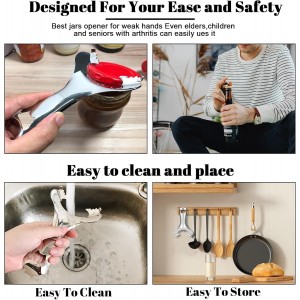 Mason Jar Opener No Lid Dents or Damage Multifunctional Jar Opener Easy Twist Manual Handheld Top Remover Bottle Opener Made For Lifetime